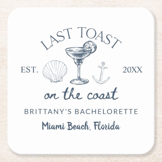 Letzter Toast am Junggeselinnen-Abschied am Strand Rechteckiger Pappuntersetzer (Vorderseite)