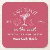 Letzter Toast am Junggeselinnen-Abschied am Strand Rechteckiger Pappuntersetzer (Vorderseite)