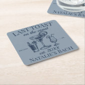 Letzter Toast am Junggeselinnen-Abschied am Strand Rechteckiger Pappuntersetzer (angewinkelt)