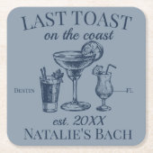 Letzter Toast am Junggeselinnen-Abschied am Strand Rechteckiger Pappuntersetzer (Vorderseite)