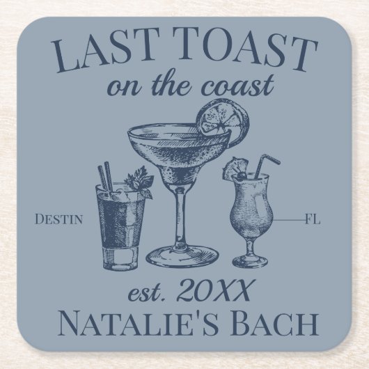 Letzter Toast am Junggeselinnen-Abschied am Strand Rechteckiger Pappuntersetzer (Vorderseite)