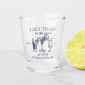 Letzter Toast am Junggeselinnen-Abschied am Strand Schnapsglas (Vorderseite)