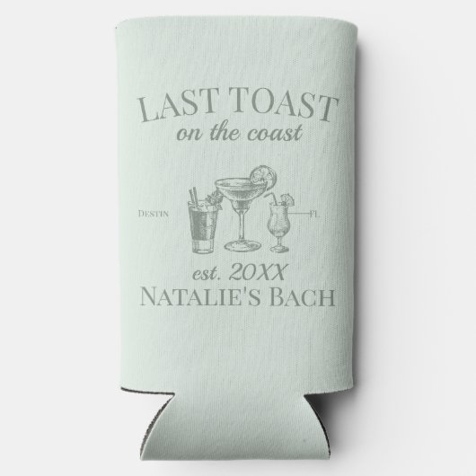 Letzter Toast am Junggeselinnen-Abschied am Strand Selters Dosenkühler (Rückseite)