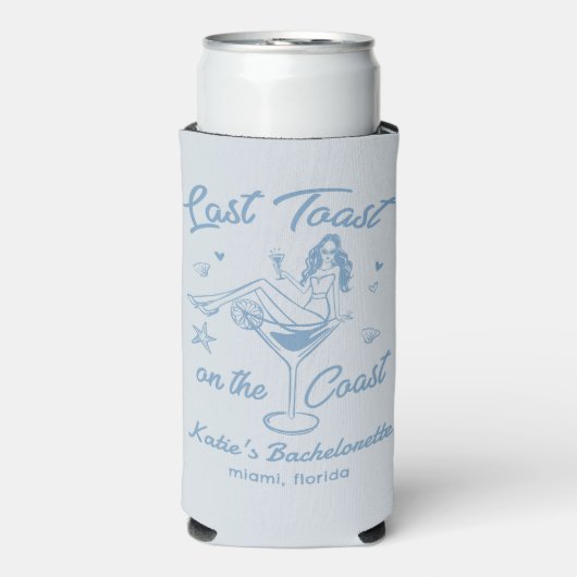 Letzter Toast am Junggeselinnen-Abschied am Strand Selters Dosenkühler (Seltzer Vorderseite)