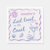 Letzter Toast am Junggeselinnen-Abschied am Strand Serviette (Vorderseite)