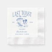 Letzter Toast am Junggeselinnen-Abschied am Strand Serviette (Vorderseite)