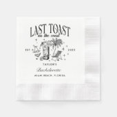 Letzter Toast am Junggeselinnen-Abschied am Strand Serviette (Vorderseite)