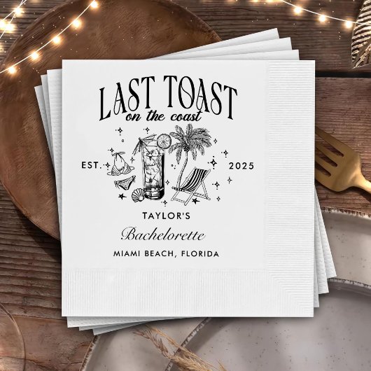 Letzter Toast am Junggeselinnen-Abschied am Strand Serviette