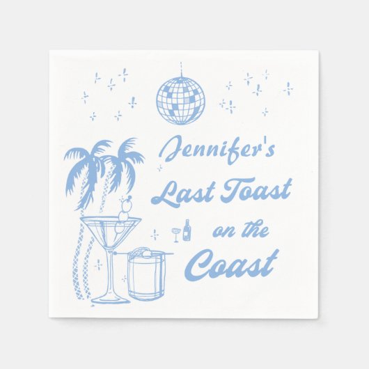 Letzter Toast am Junggeselinnen-Abschied am Strand Serviette (Vorderseite)