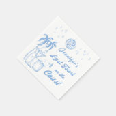 Letzter Toast am Junggeselinnen-Abschied am Strand Serviette (Ecke)