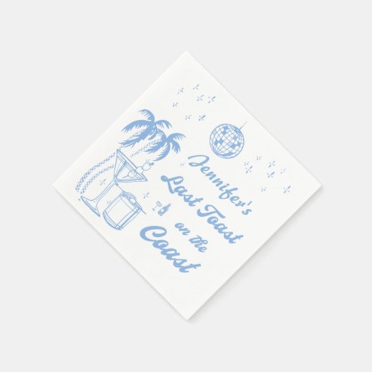 Letzter Toast am Junggeselinnen-Abschied am Strand Serviette (Ecke)