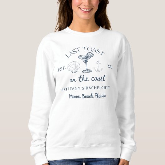 Letzter Toast am Junggeselinnen-Abschied am Strand Sweatshirt (Vorderseite)