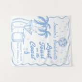 Letzter Toast am Junggeselinnen-Abschied am Strand Wandteppich (Vorderseite (Horizontal))