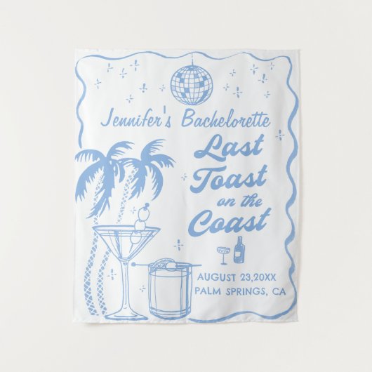 Letzter Toast am Junggeselinnen-Abschied am Strand Wandteppich (Vorderseite)