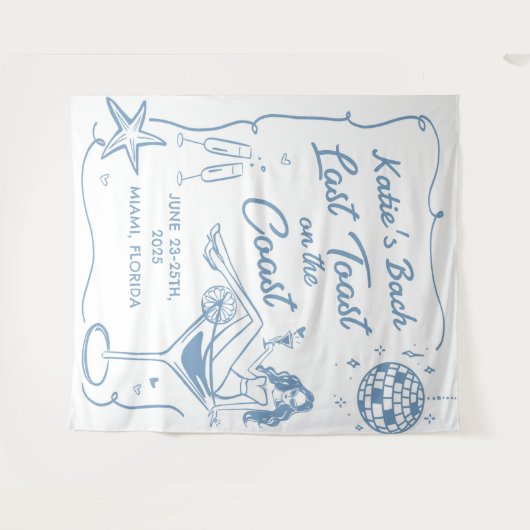 Letzter Toast am Junggeselinnen-Abschied am Strand Wandteppich (Vorderseite (Horizontal))