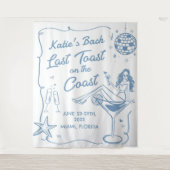 Letzter Toast am Junggeselinnen-Abschied am Strand Wandteppich (Vorderseite)