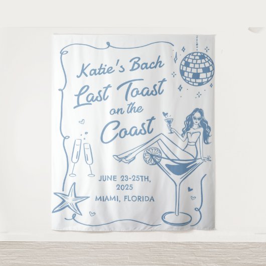 Letzter Toast am Junggeselinnen-Abschied am Strand Wandteppich (Vorderseite)