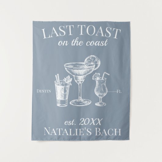 Letzter Toast am Junggeselinnen-Abschied am Strand Wandteppich (Vorderseite)