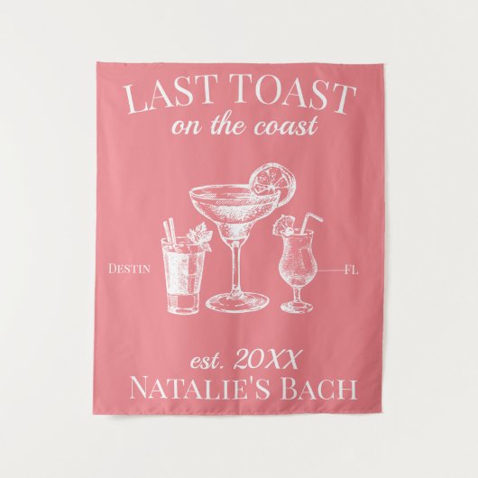 Letzter Toast am Junggeselinnen-Abschied am Strand Wandteppich (Vorderseite)