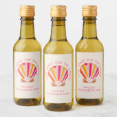 Letzter Toast am Junggeselinnen-Abschied am Strand Weinetikett (Flaschen)