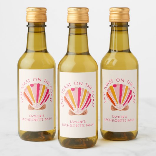 Letzter Toast am Junggeselinnen-Abschied am Strand Weinetikett (Flaschen)