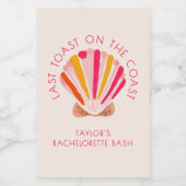 Letzter Toast am Junggeselinnen-Abschied am Strand Weinetikett (Einzelnes Label)