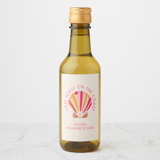 Letzter Toast am Junggeselinnen-Abschied am Strand Weinetikett (Vorderseite)