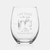 Letzter Toast am Junggeselinnen-Abschied am Strand Weinglas Ohne Stiel (Vorderseite)