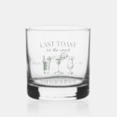 Letzter Toast am Junggeselinnen-Abschied am Strand Whiskyglas (Vorderseite)