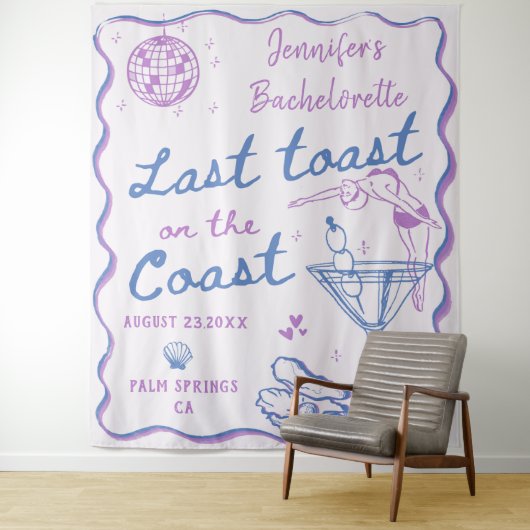 Letzter Toast am Junggeselinnen-Abschied an der Kü Wandteppich (Beispiel)