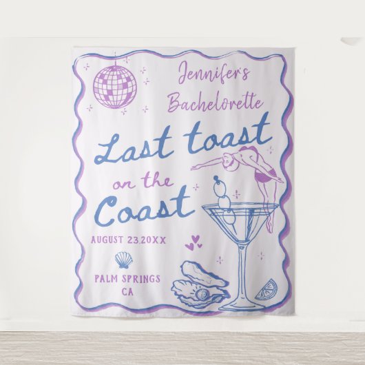 Letzter Toast am Junggeselinnen-Abschied an der Kü Wandteppich (Vorderseite)