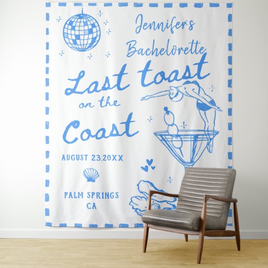 Letzter Toast am Junggeselinnen-Abschied an der Kü Wandteppich (Beispiel)