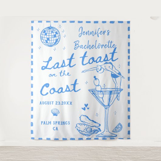 Letzter Toast am Junggeselinnen-Abschied an der Kü Wandteppich (Vorderseite)