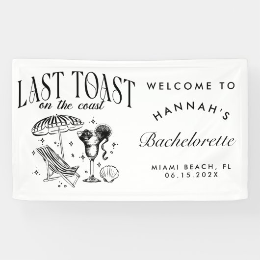 Letzter Toast am Junggeselinnen-Abschied der Küste Banner (Horizontal)