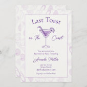 Letzter Toast am Junggeselinnen-Abschied der Küste Einladung (Vorne/Hinten)