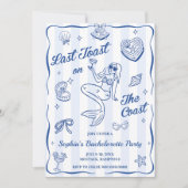 Letzter Toast am Junggeselinnen-Abschied der Küste Einladung (Vorderseite)