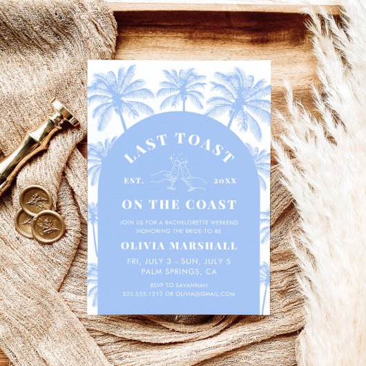 Letzter Toast am Junggeselinnen-Abschied der Küste Einladung