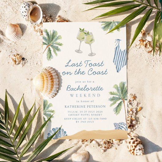 Letzter Toast am Junggeselinnen-Abschied der Küste Einladung