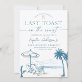 Letzter Toast am Junggeselinnen-Abschied der Küste Einladung (Vorderseite)