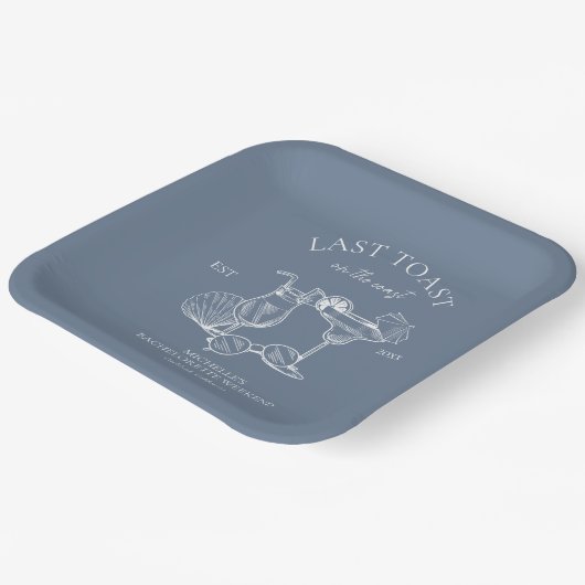 Letzter Toast am Junggeselinnen-Abschied der Küste Pappteller (Gewinkelt)