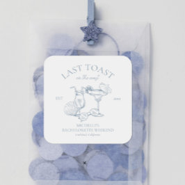 Letzter Toast am Junggeselinnen-Abschied der Küste Quadratischer Aufkleber