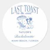 Letzter Toast am Junggeselinnen-Abschied der Küste Runder Aufkleber (Vorderseite)