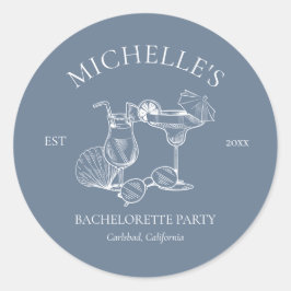 Letzter Toast am Junggeselinnen-Abschied der Küste Runder Aufkleber