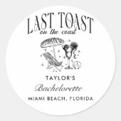 Letzter Toast am Junggeselinnen-Abschied der Küste Runder Aufkleber (Vorderseite)