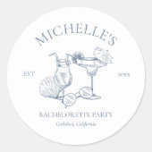 Letzter Toast am Junggeselinnen-Abschied der Küste Runder Aufkleber (Vorderseite)