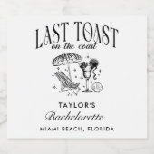 Letzter Toast am Junggeselinnen-Abschied der Küste Schaumweinetikett (Einzelnes Label)