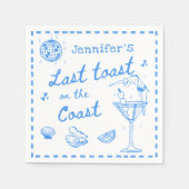 Letzter Toast am Junggeselinnen-Abschied der Küste Serviette (Vorderseite)