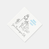 Letzter Toast am Junggeselinnen-Abschied der Küste Serviette (Ecke)