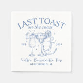 Letzter Toast am Junggeselinnen-Abschied der Küste Serviette (Vorderseite)