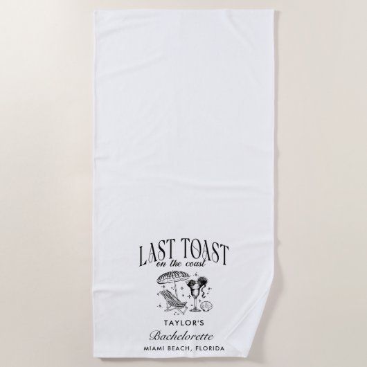 Letzter Toast am Junggeselinnen-Abschied der Küste Strandtuch (Vorderseite)